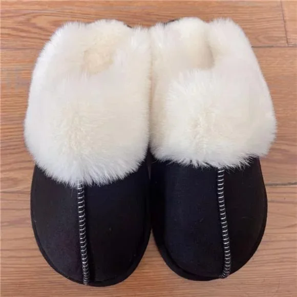 Faux Suede Center Seam Slippers - Picture 6 of 16
